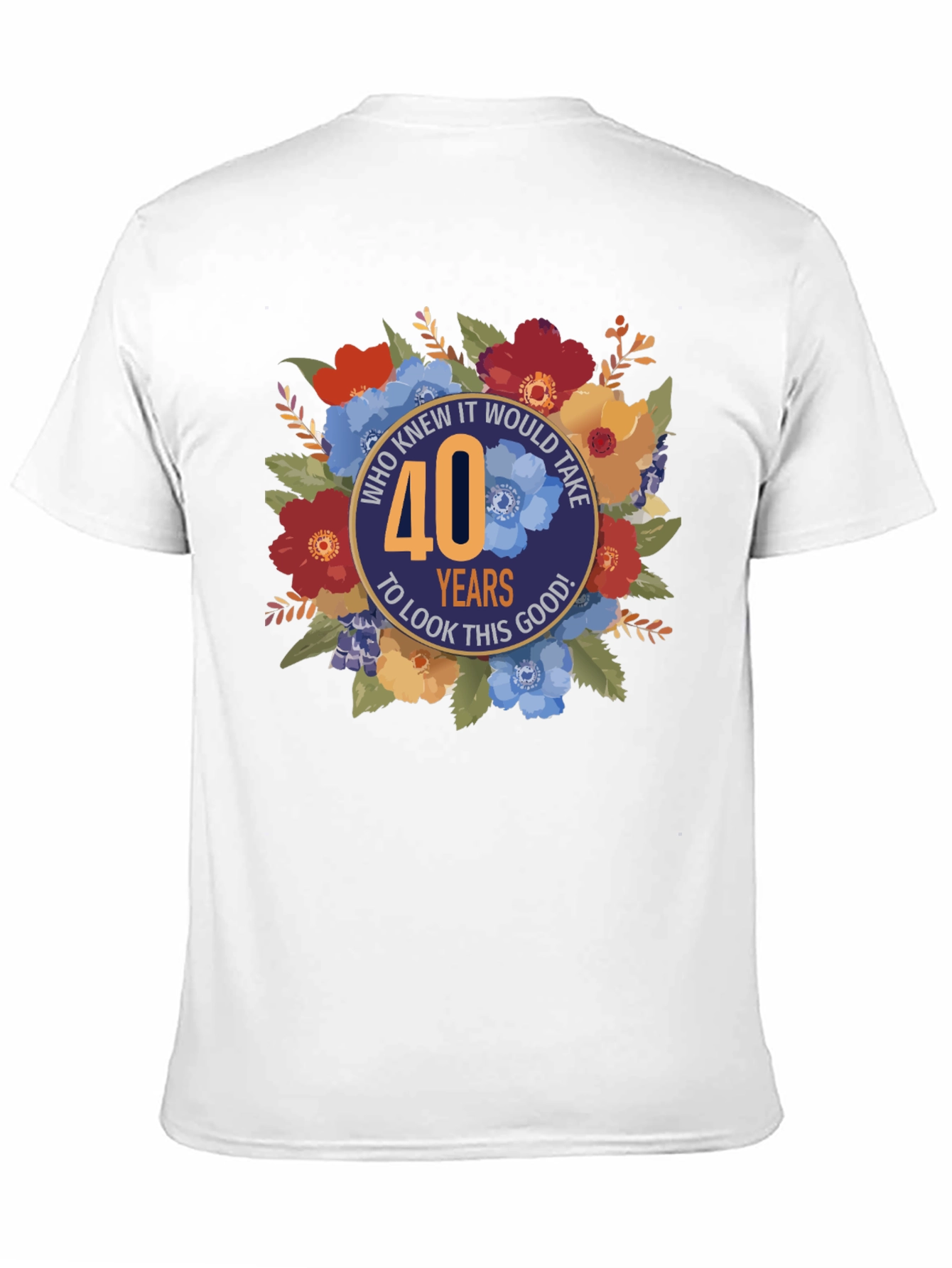 40th Birthday Floral Graphic Tee