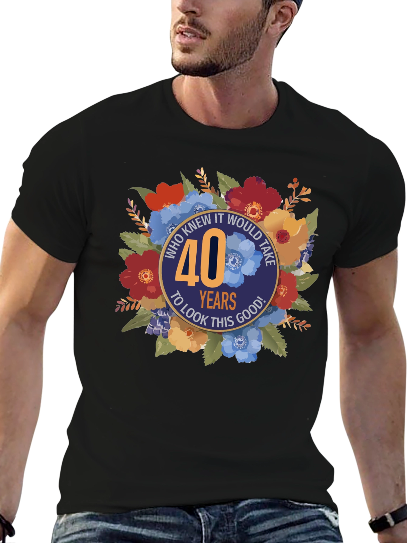 40th Birthday Floral Graphic Tee