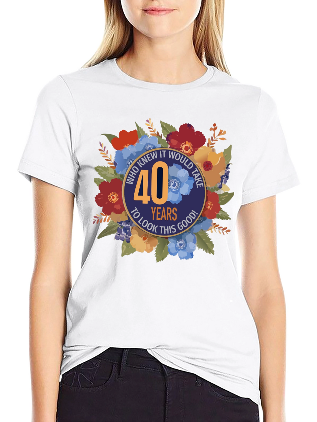 40th Birthday Floral Graphic Tee