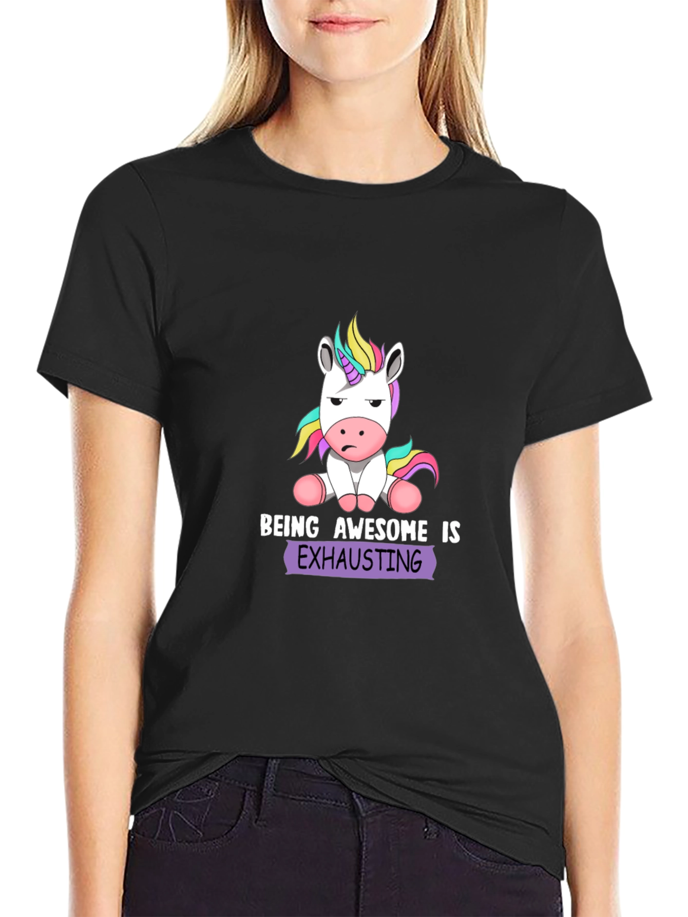 Being Awesome is Exhausting - Unicorn T-Shirt