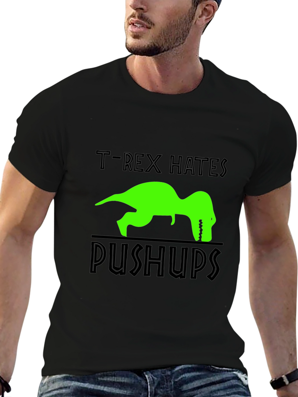 T-Rex Hates Pushups Graphic T-Shirt