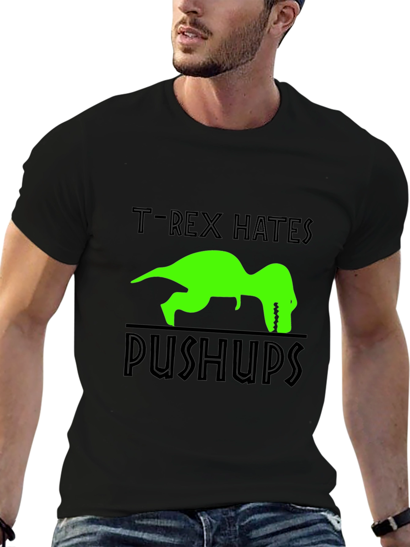 T-Rex Hates Pushups Graphic T-Shirt