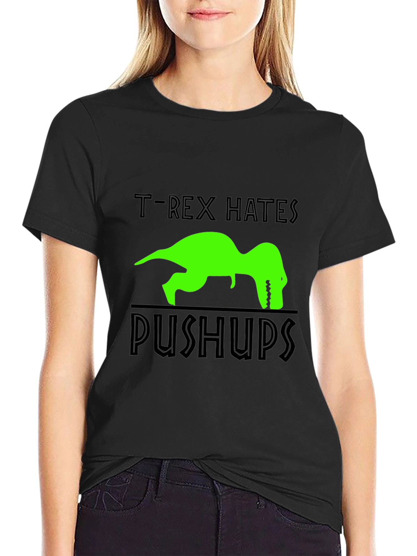 T-Rex Hates Pushups Graphic T-Shirt