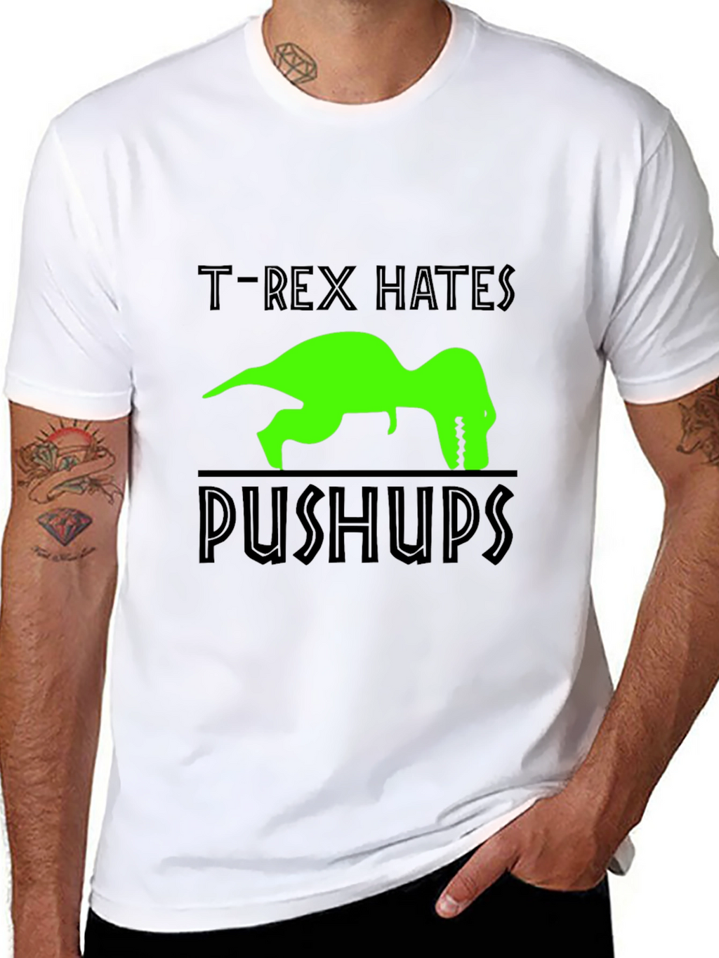 T-Rex Hates Pushups Graphic T-Shirt