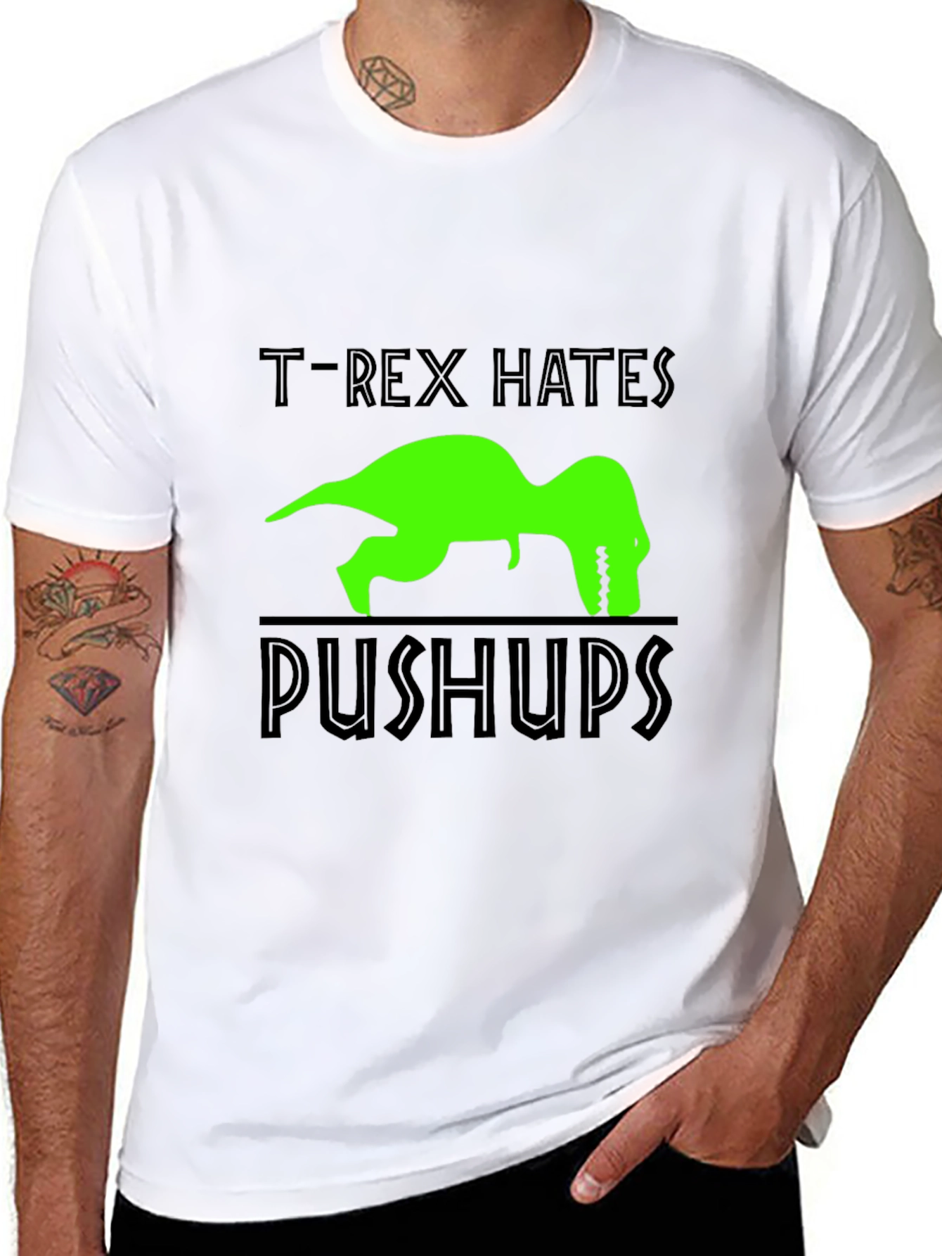 T-Rex Hates Pushups Graphic T-Shirt