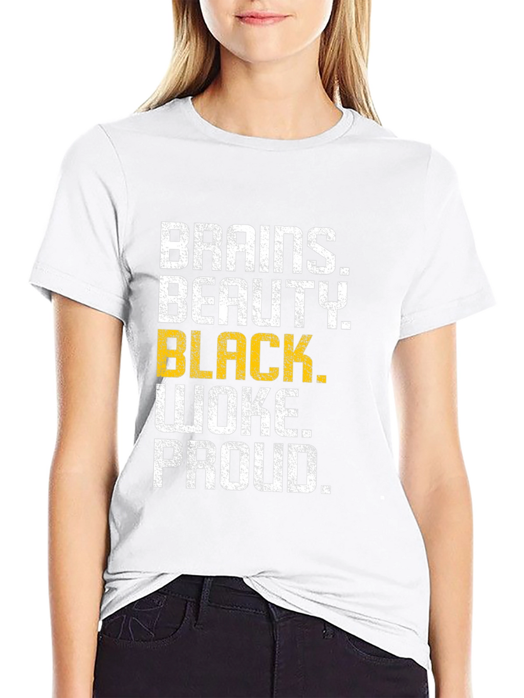 Brains Beauty Black Woke Proud Graphic Tee