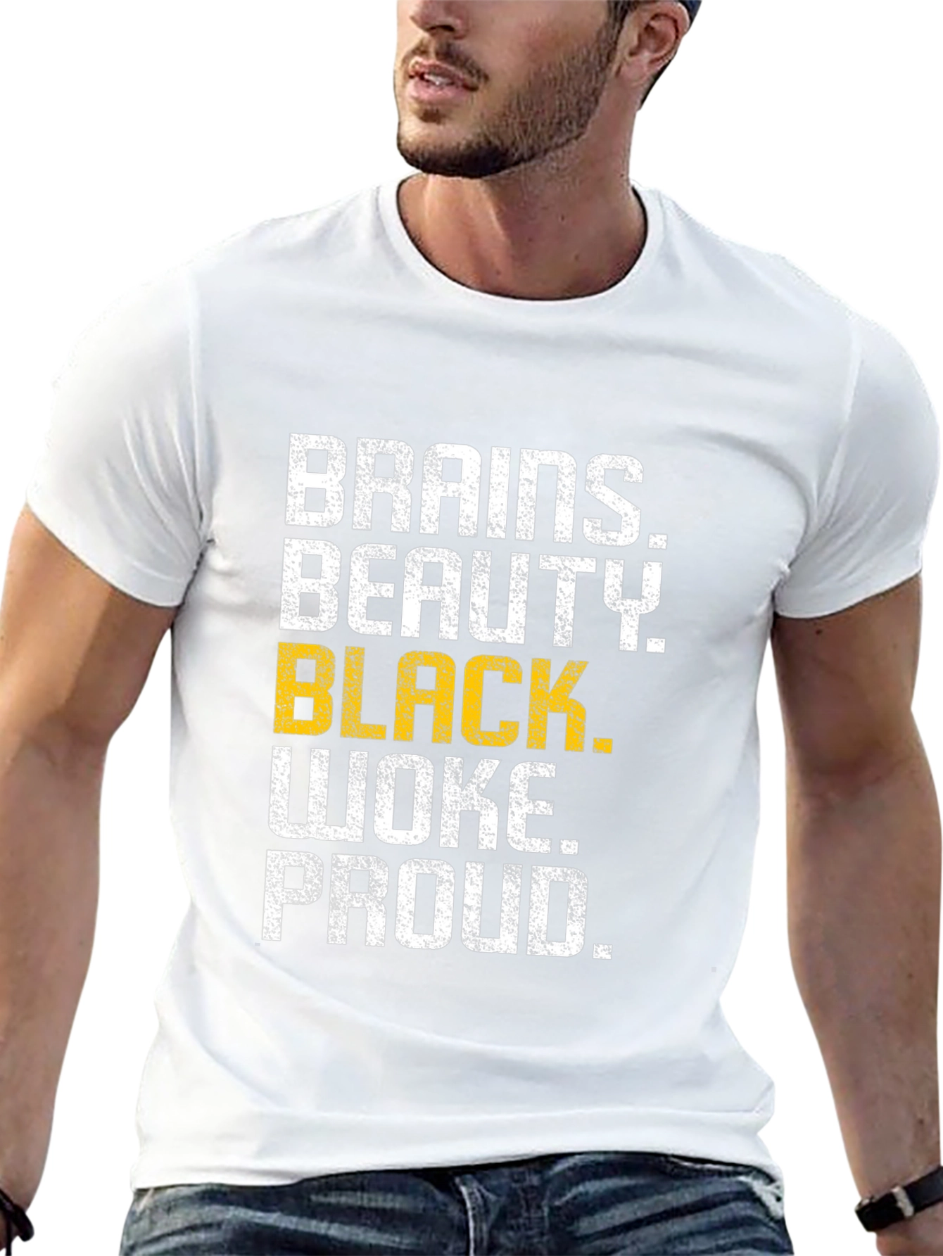 Brains Beauty Black Woke Proud Graphic Tee