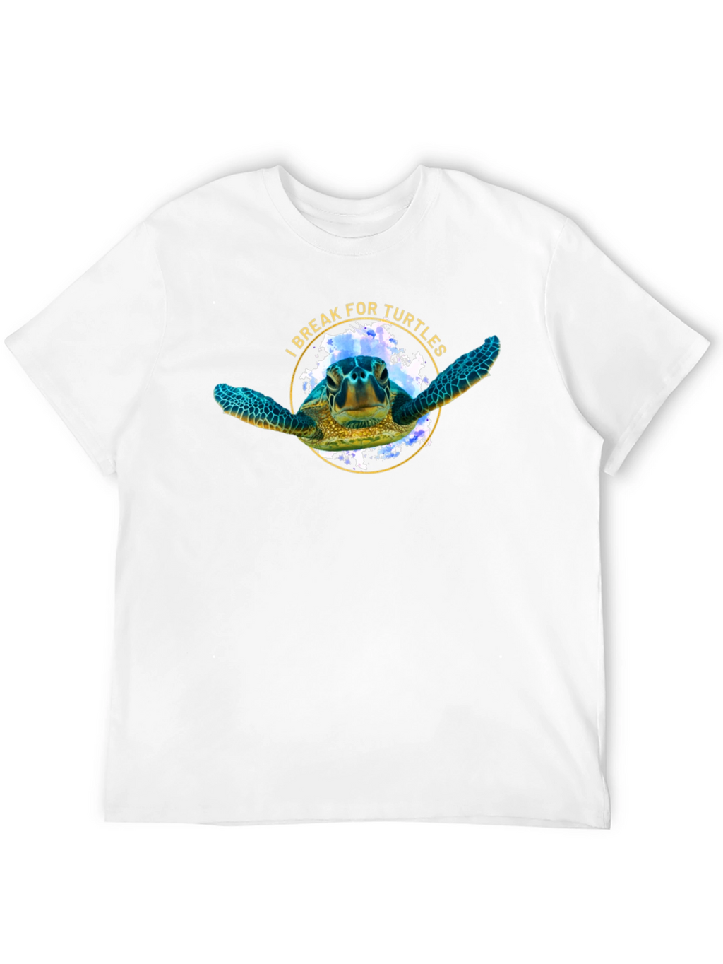 I Break For Turtles Black Graphic T-Shirt