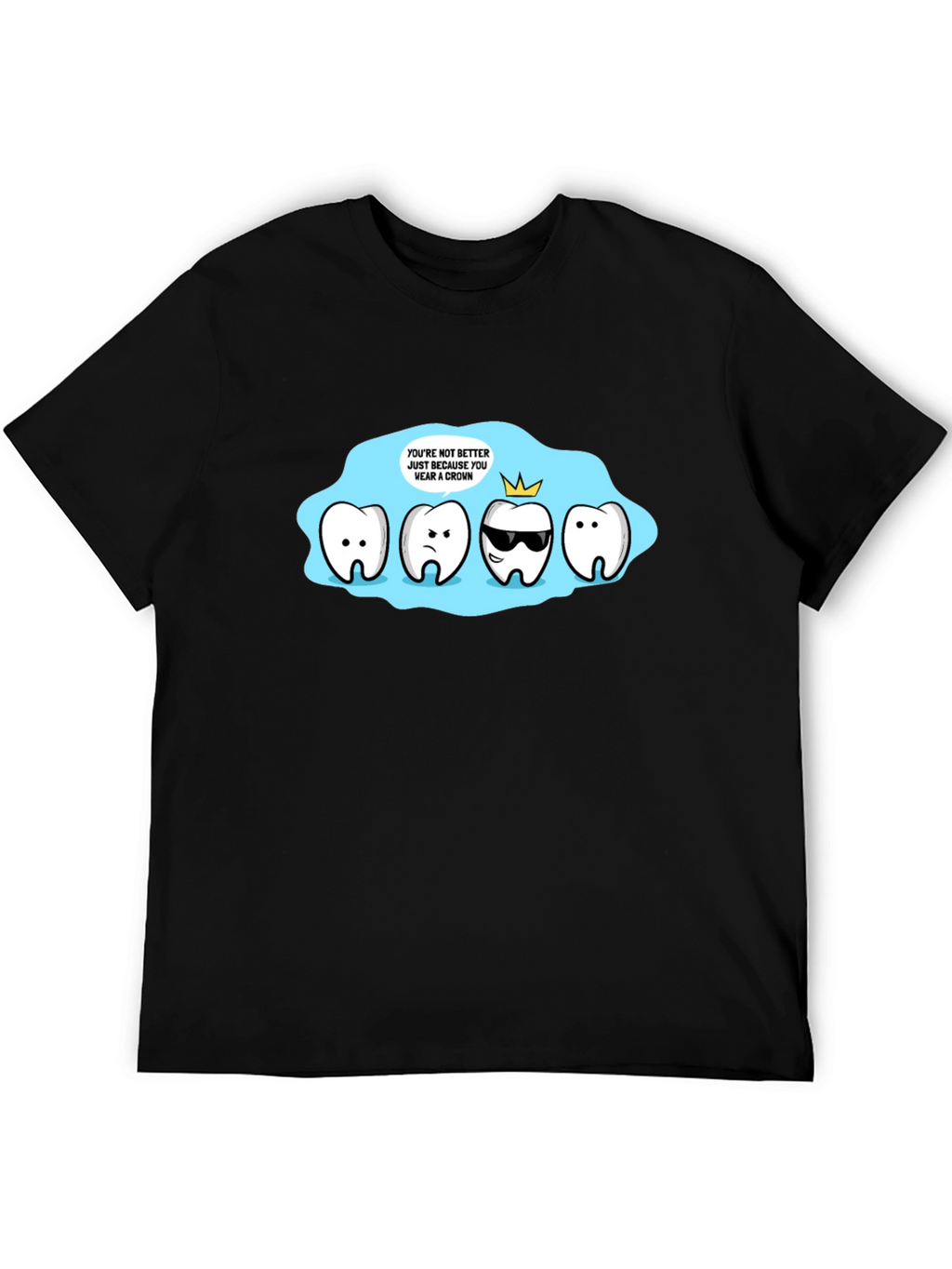 Crown Cartoon Graphic Black T-Shirt