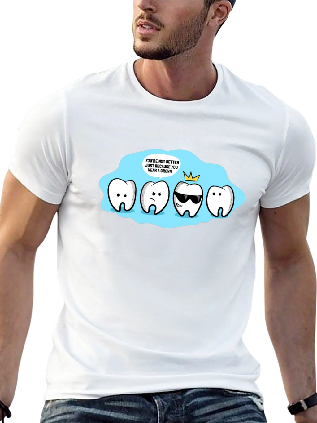 Crown Cartoon Graphic Black T-Shirt