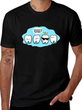 Crown Cartoon Graphic Black T-Shirt