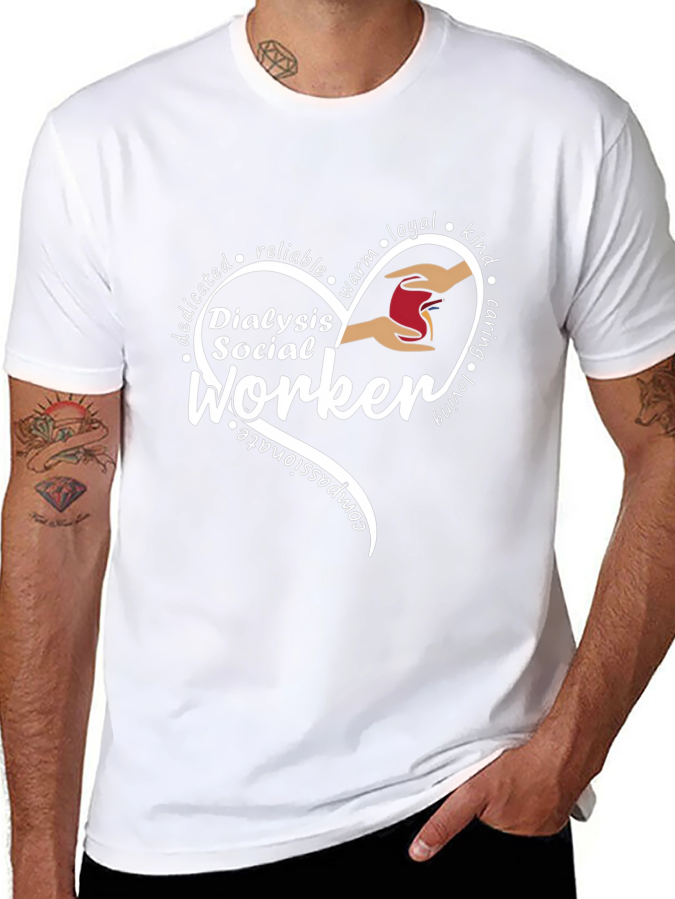 Dialysis Social Worker Heart Graphic T-Shirt