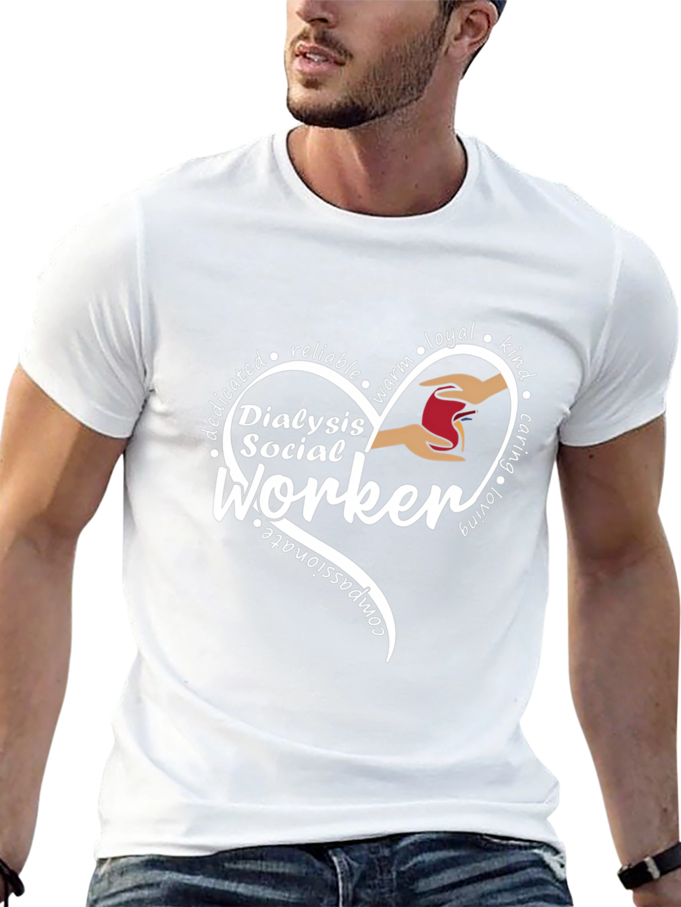 Dialysis Social Worker Heart Graphic T-Shirt