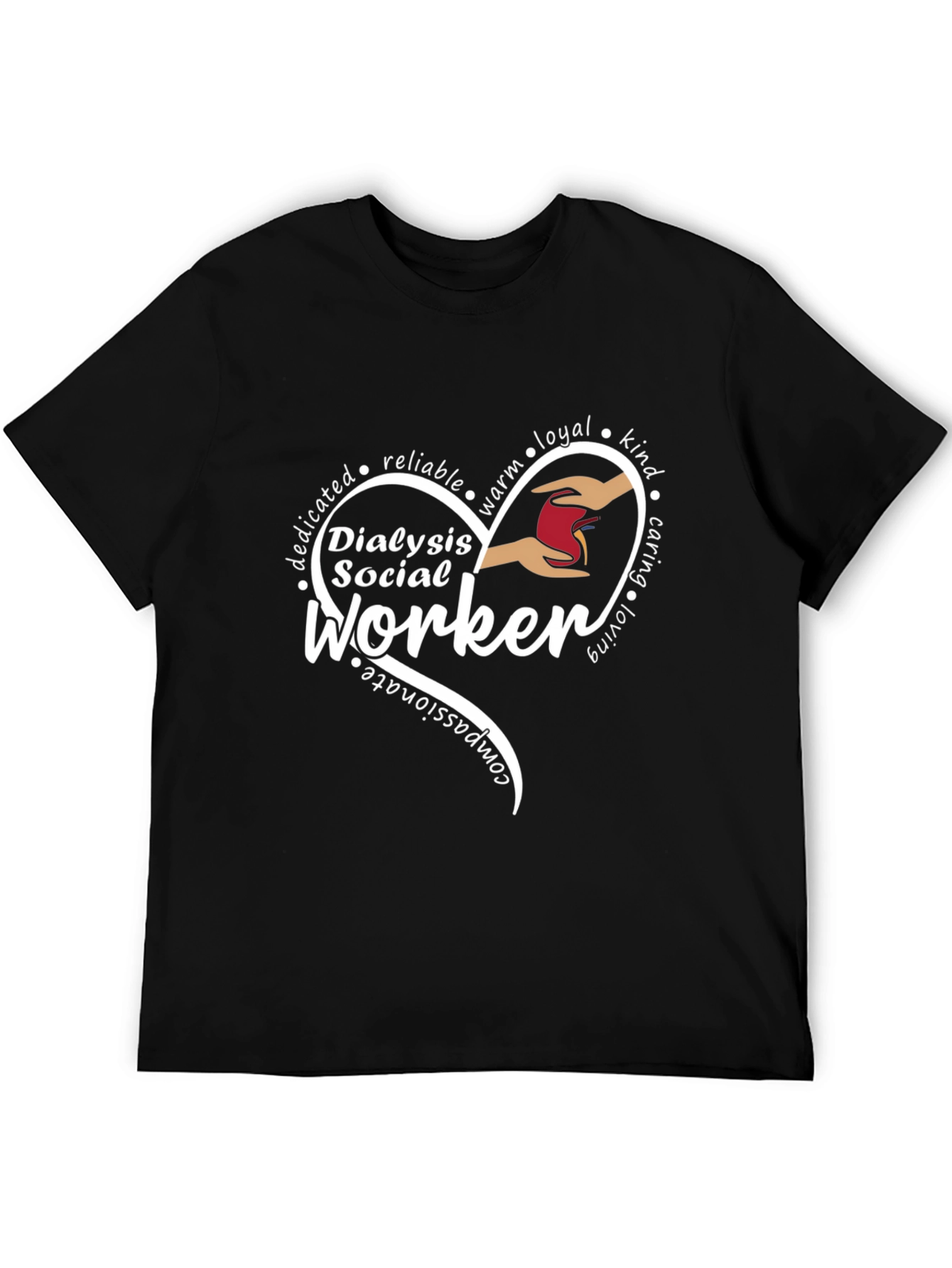 Dialysis Social Worker Heart Graphic T-Shirt