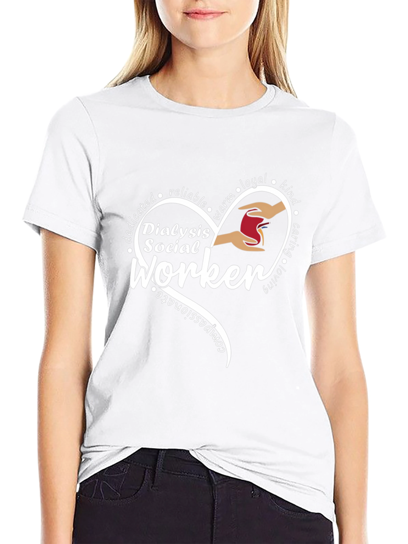 Dialysis Social Worker Heart Graphic T-Shirt