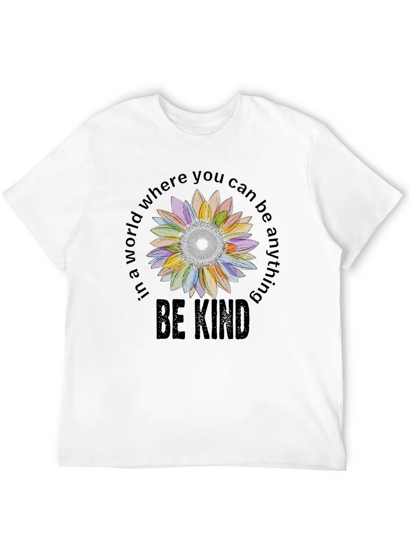 Be Kind Sunflower Graphic Tee - Black
