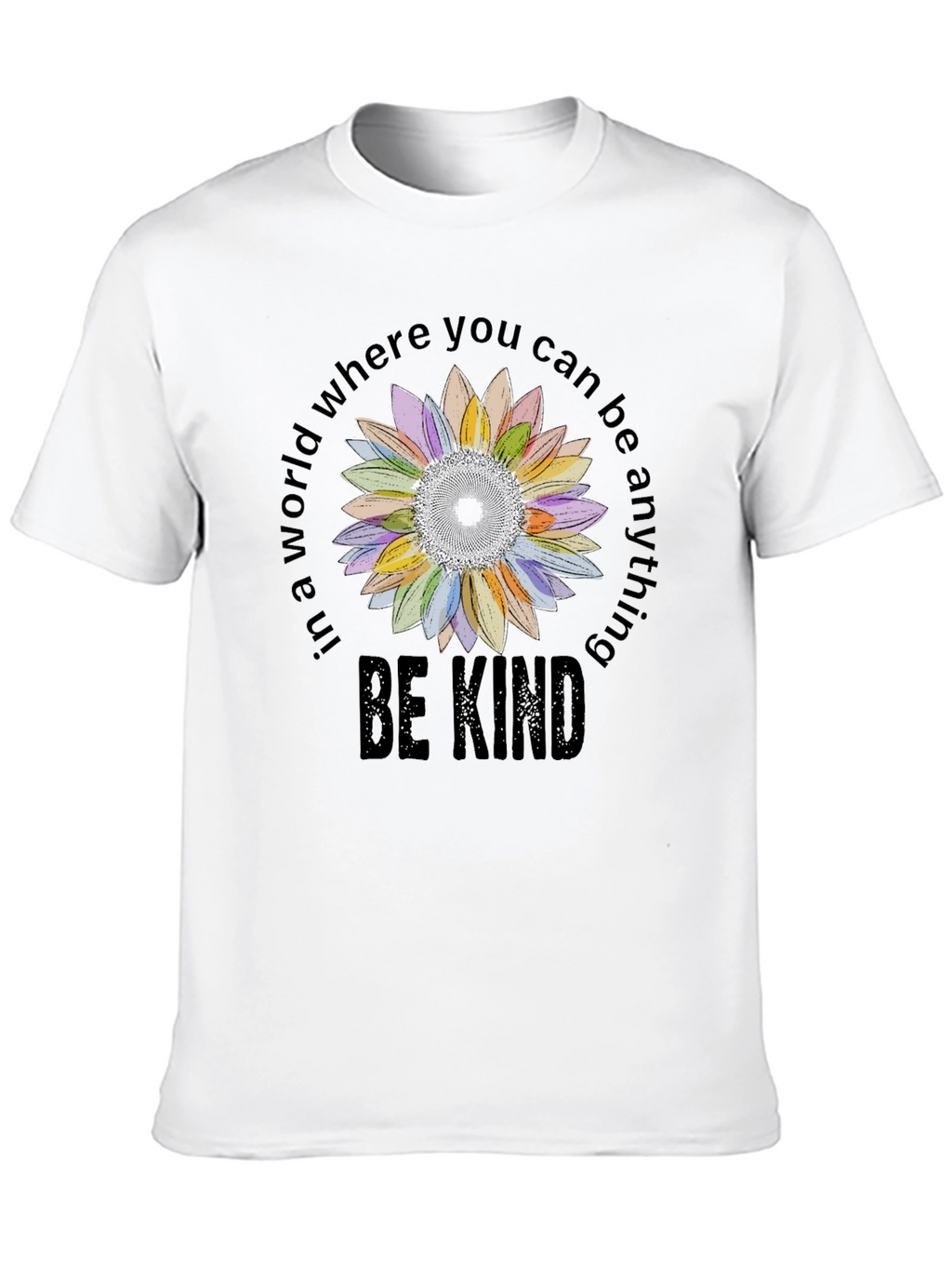 Be Kind Sunflower Graphic Tee - Black