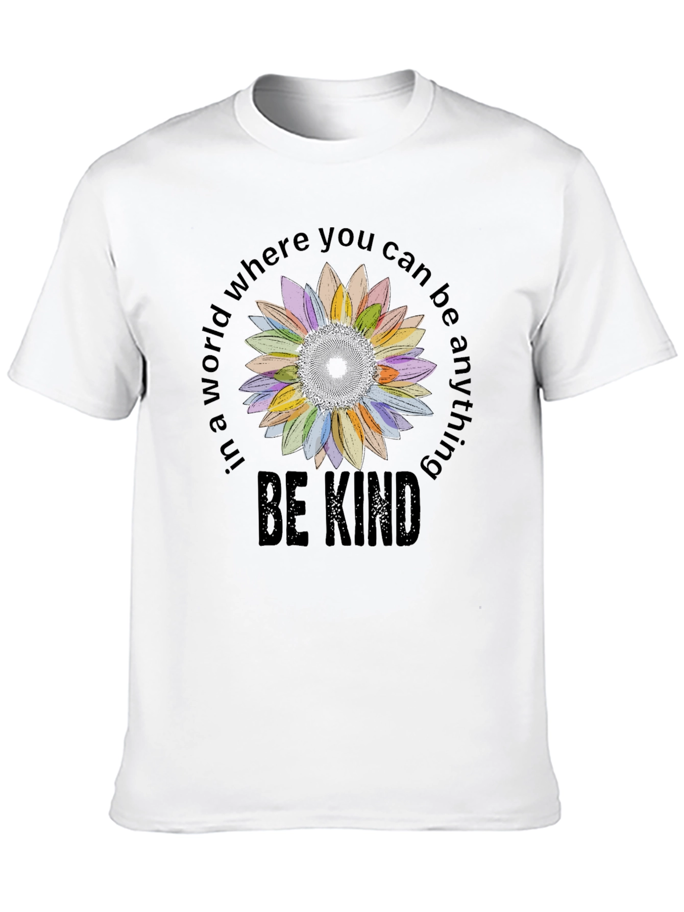 Be Kind Sunflower Graphic Tee - Black