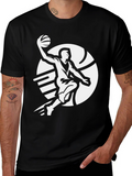 Basketball Player Graphic Tee - Slam Dunk Style