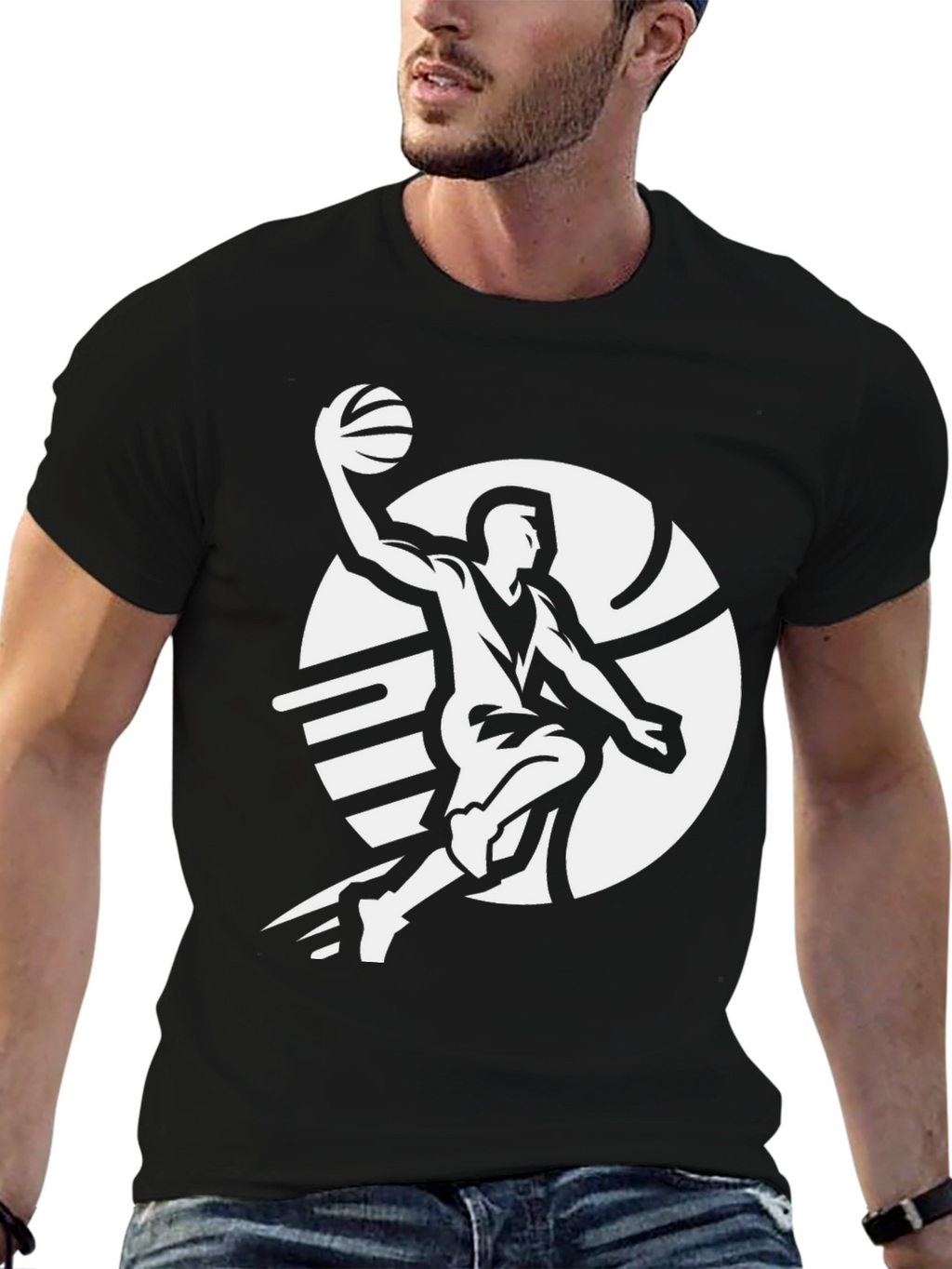 Basketball Player Graphic Tee - Slam Dunk Style