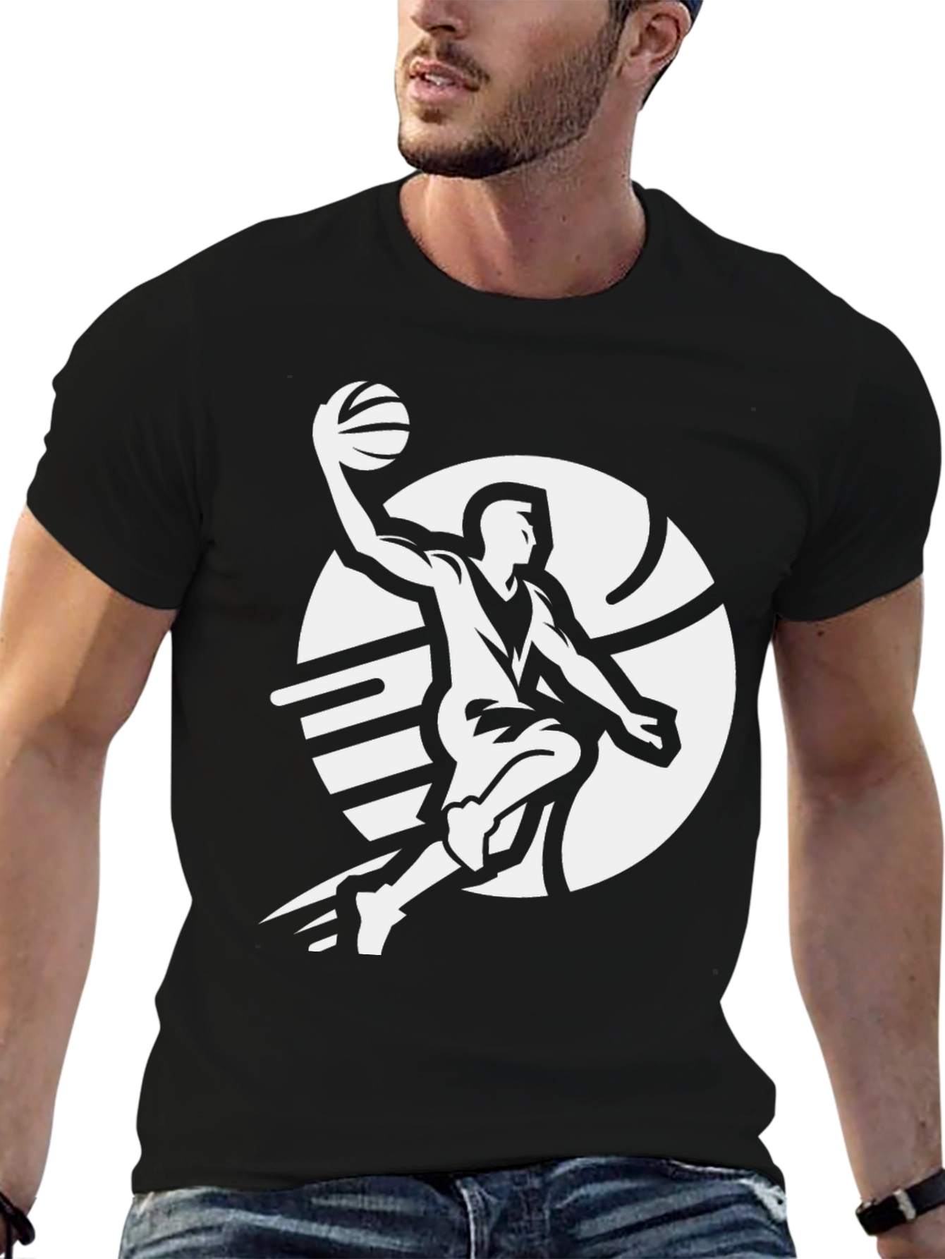 Basketball Player Graphic Tee - Slam Dunk Style