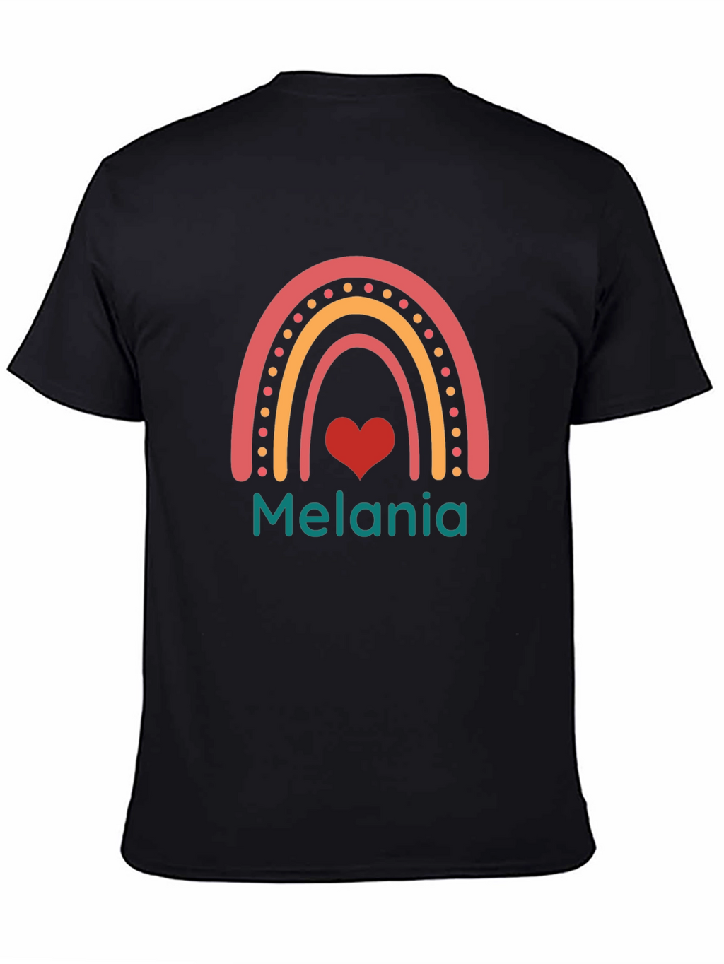 Melania Rainbow Heart Black T-Shirt