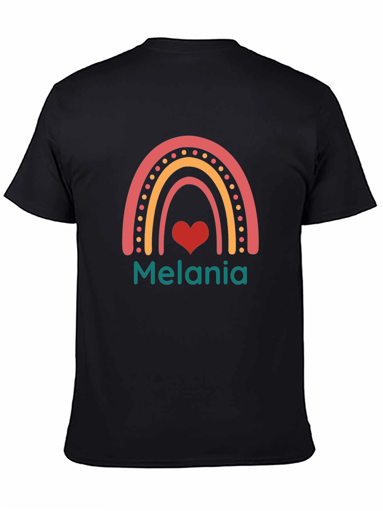 Melania Rainbow Heart Black T-Shirt