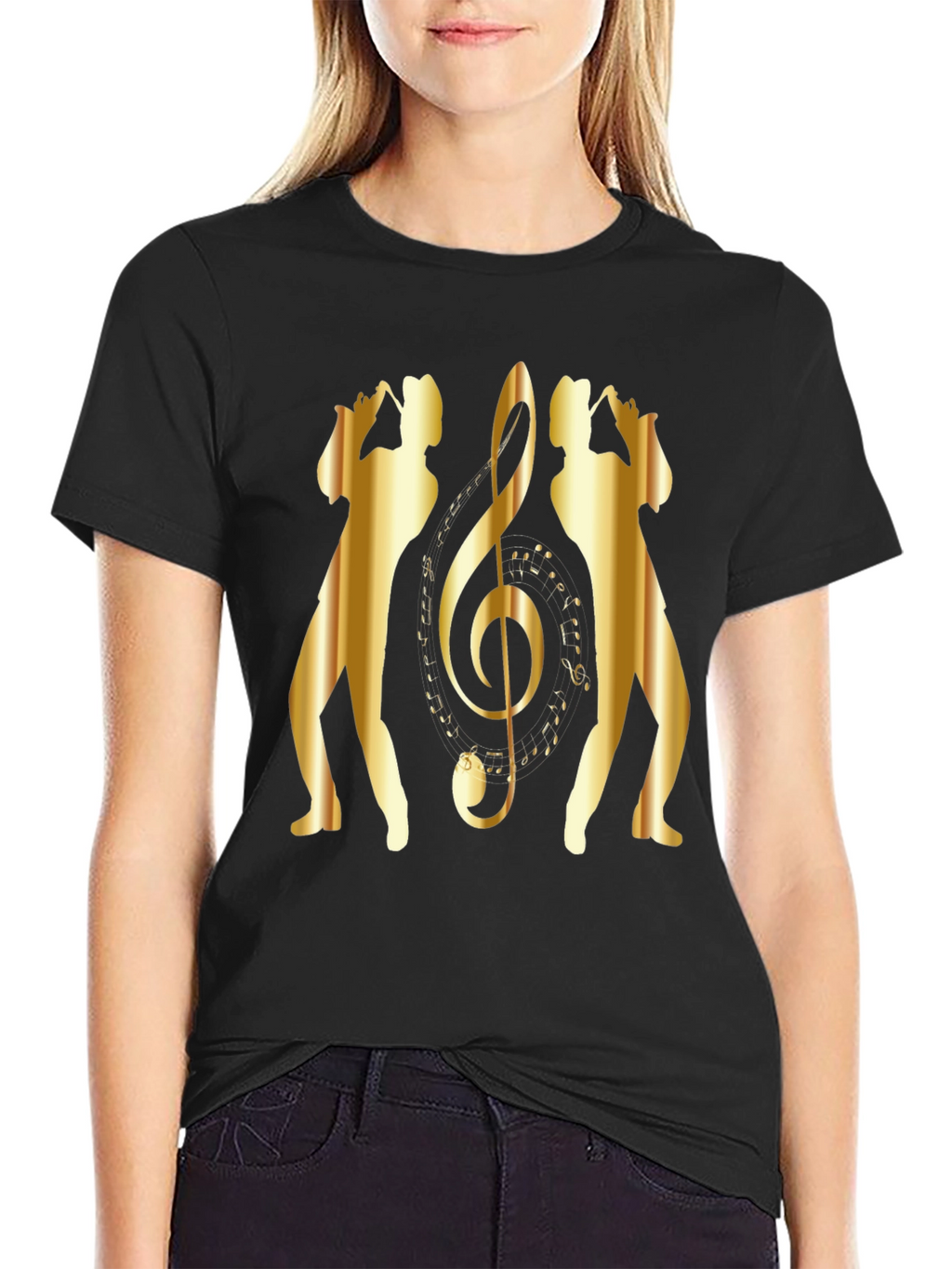 Saxophone Music Note Graphic T-Shirt