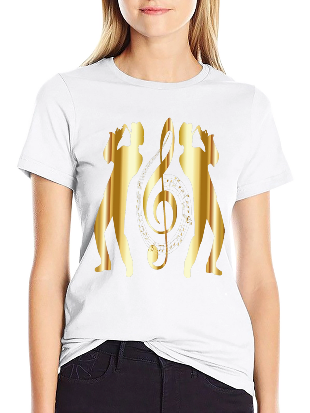 Saxophone Music Note Graphic T-Shirt