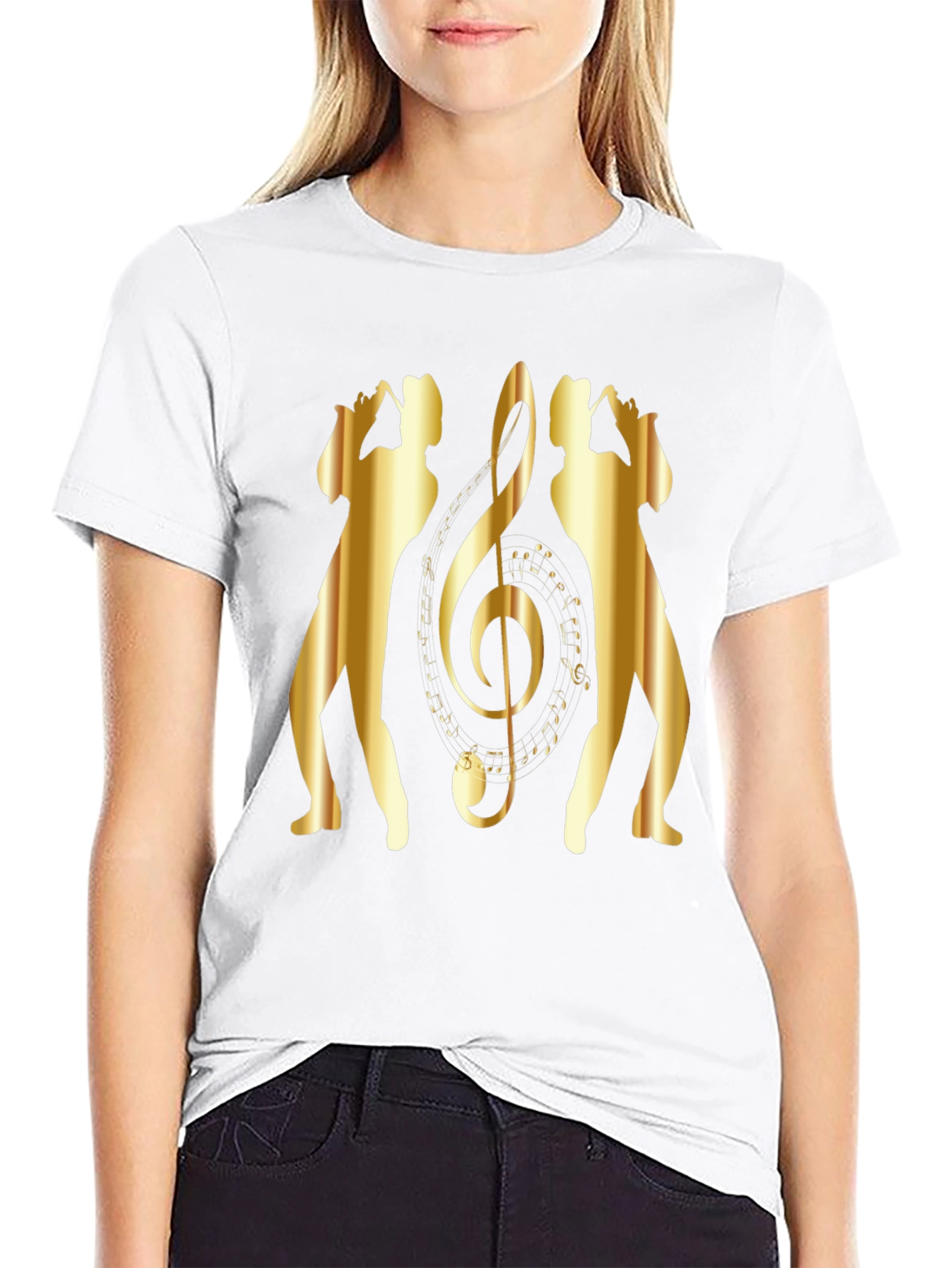 Saxophone Music Note Graphic T-Shirt