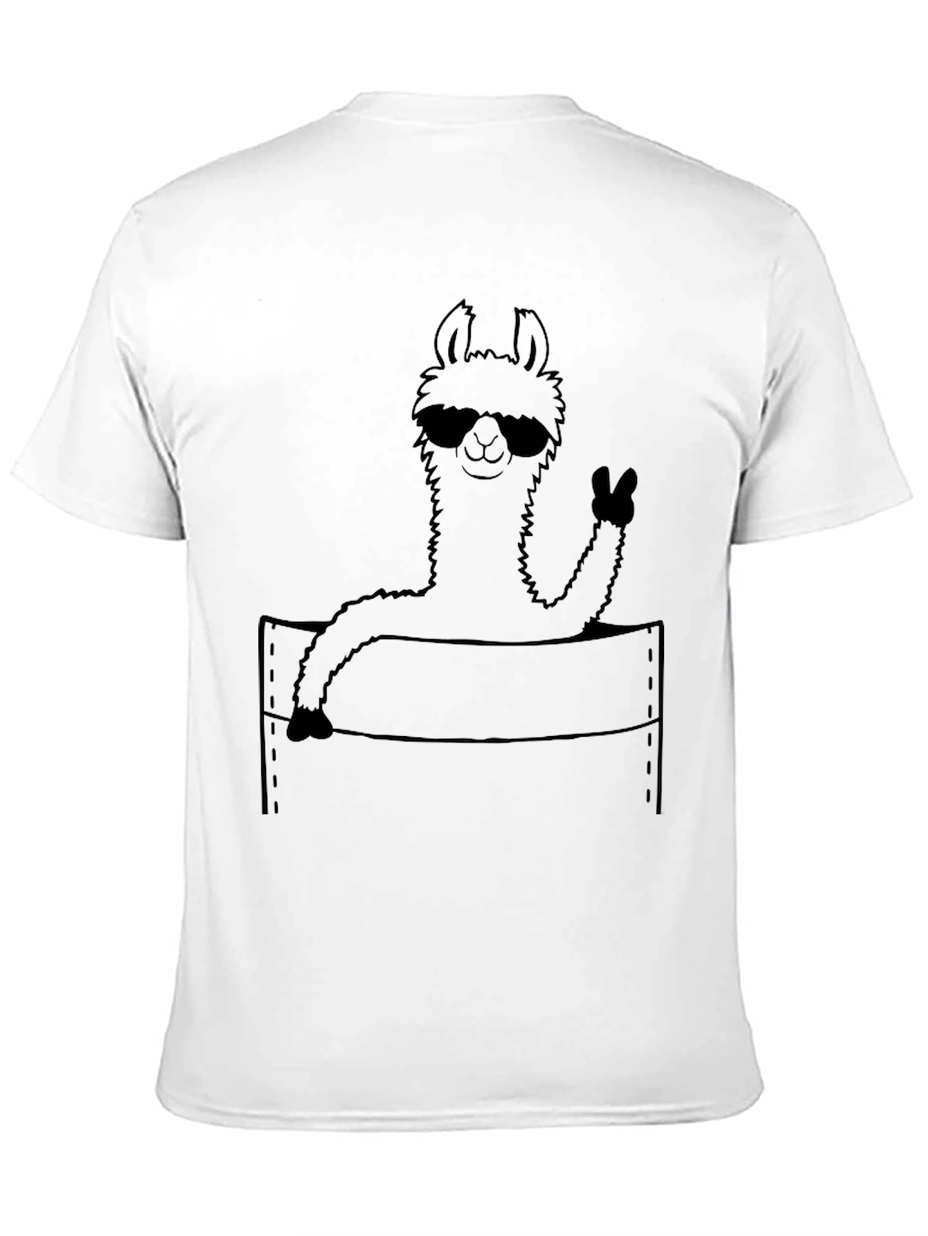 Cool Llama Pocket Tee - Fun Graphic T-Shirt