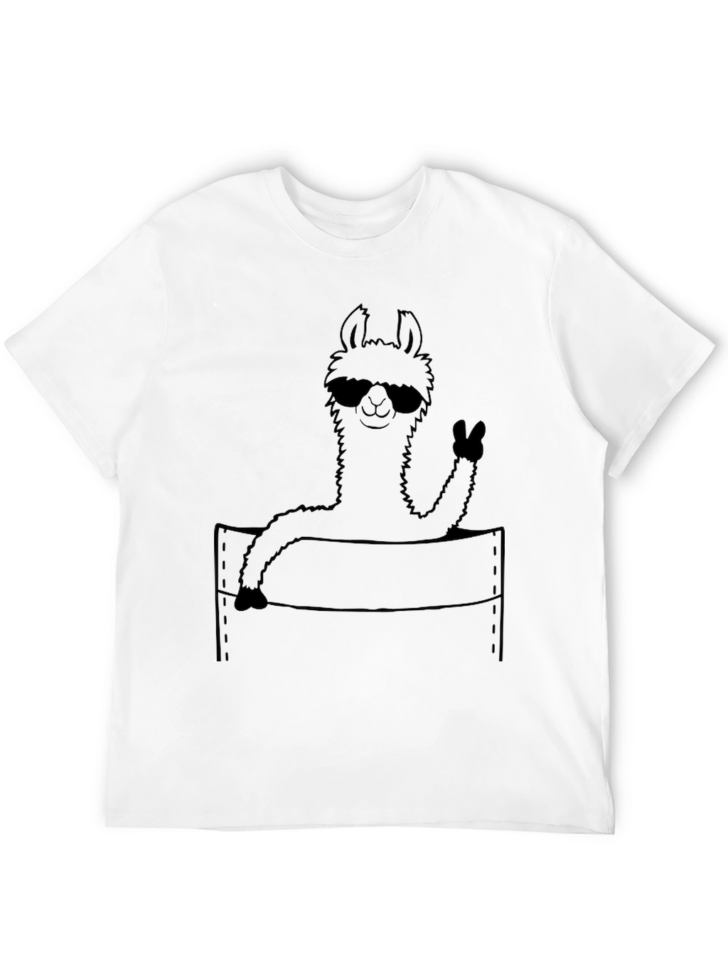 Cool Llama Pocket Tee - Fun Graphic T-Shirt