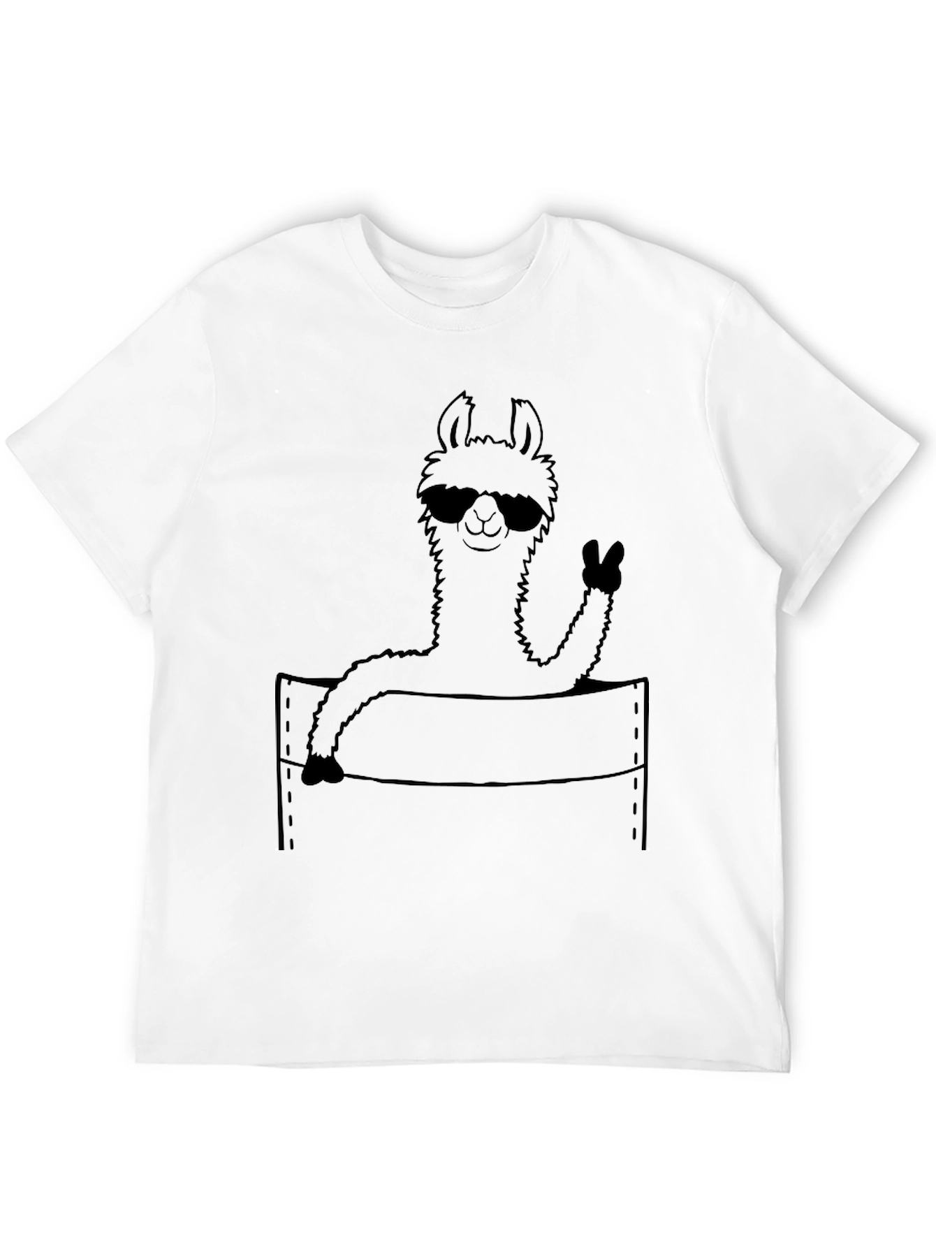 Cool Llama Pocket Tee - Fun Graphic T-Shirt