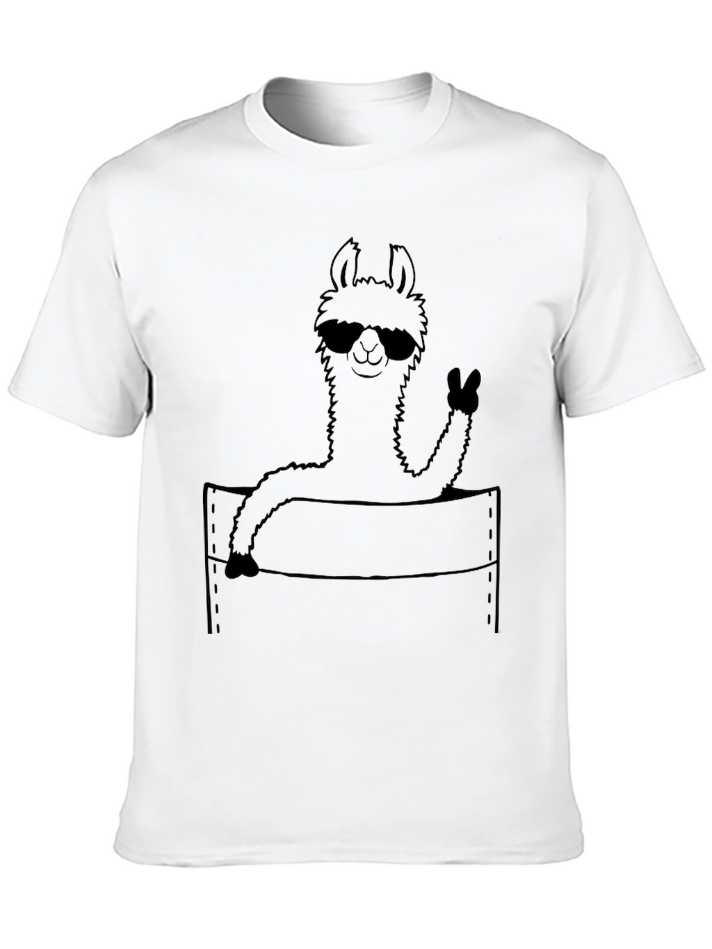 Cool Llama Pocket Tee - Fun Graphic T-Shirt