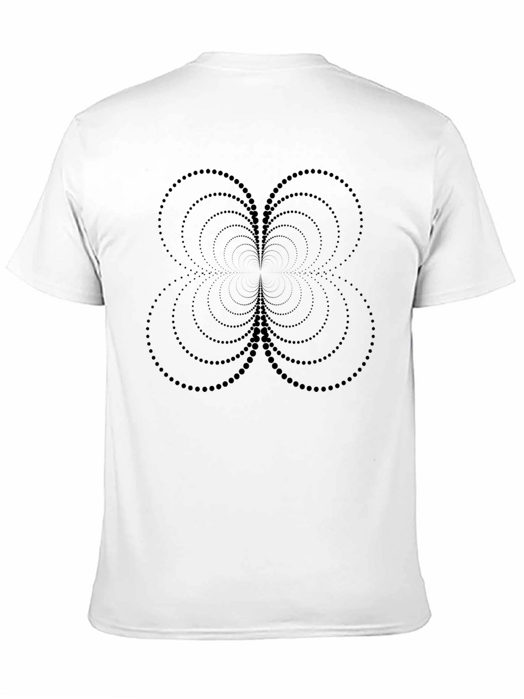 Abstract Circle Dot Clover Graphic Black T-Shirt