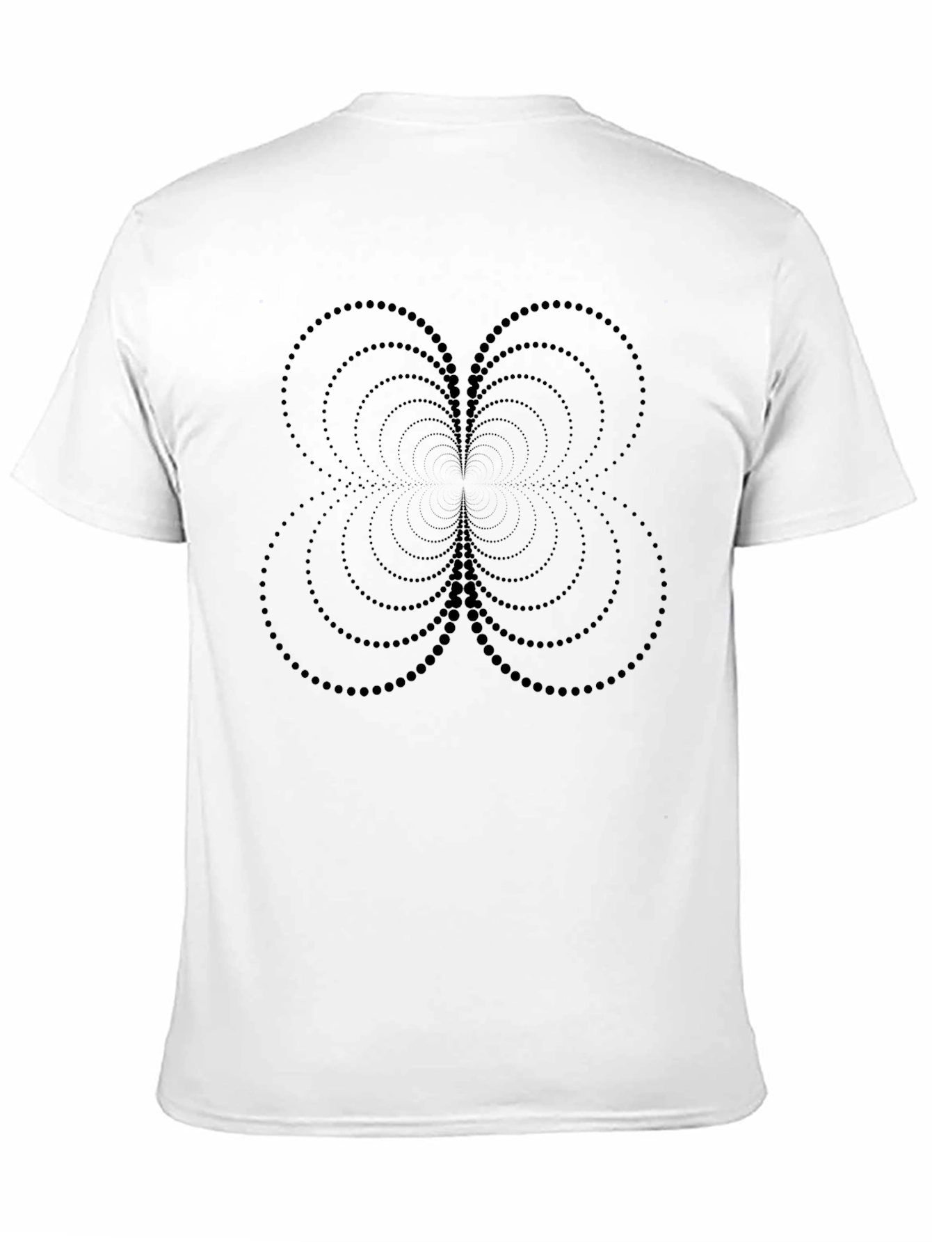 Abstract Circle Dot Clover Graphic Black T-Shirt