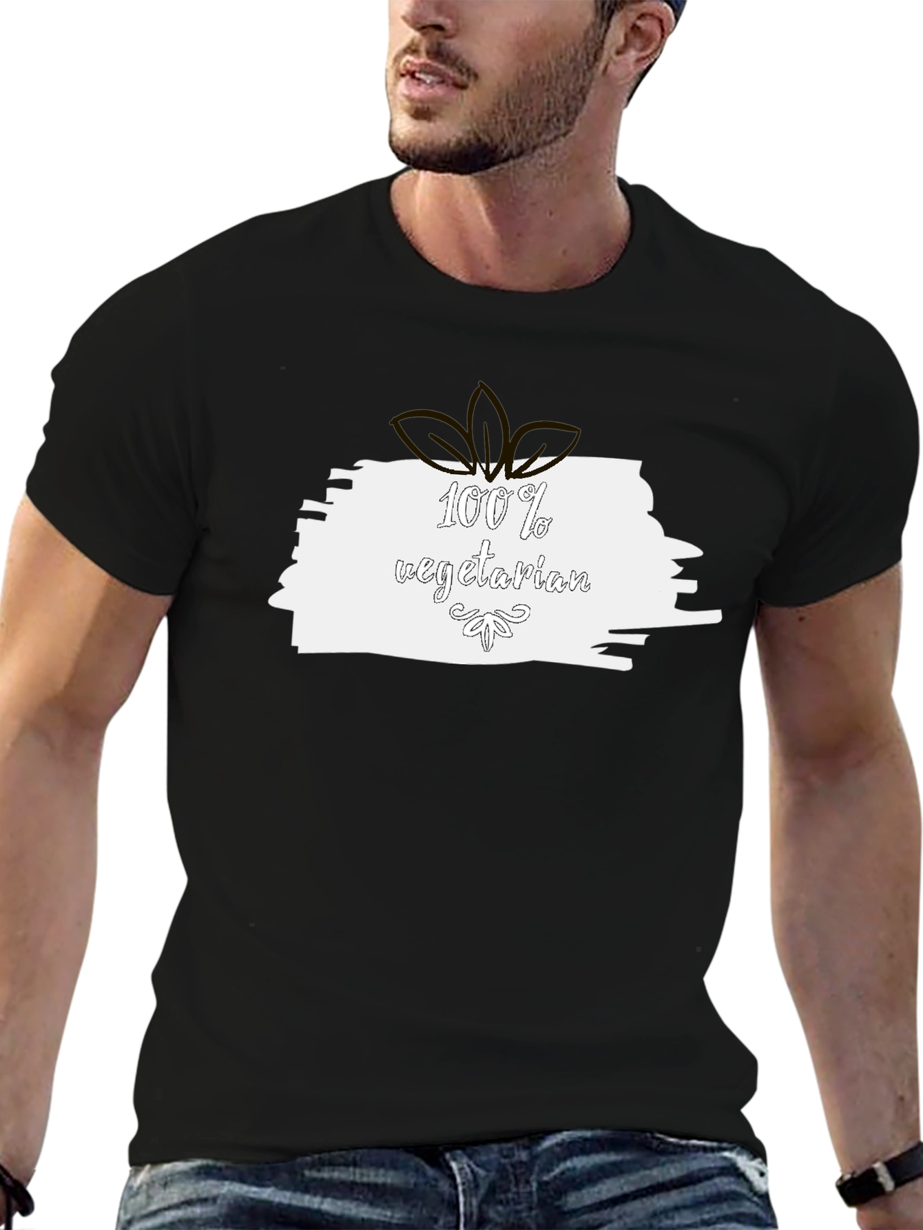100% Vegetarian Black T-Shirt