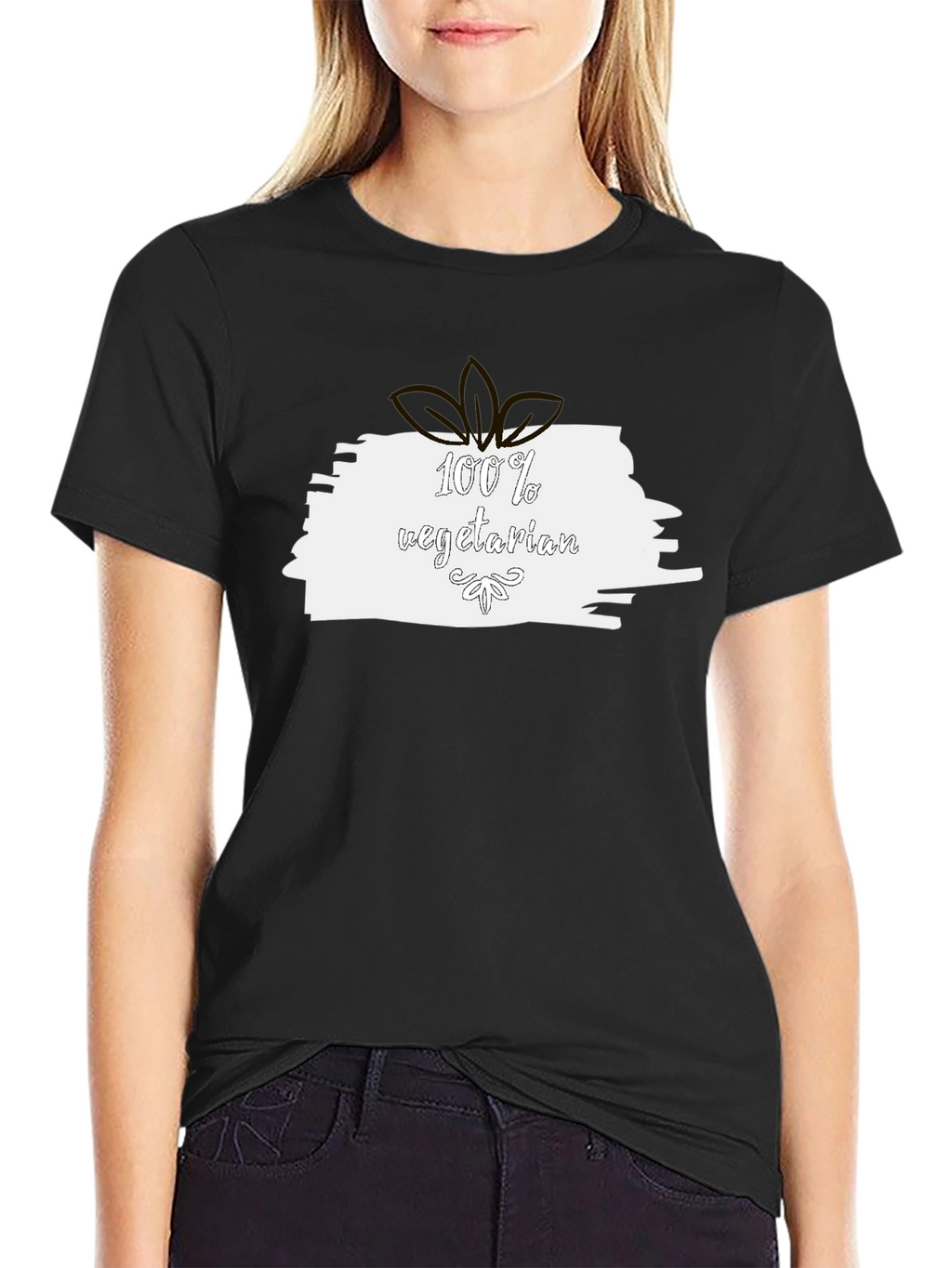 100% Vegetarian Black T-Shirt