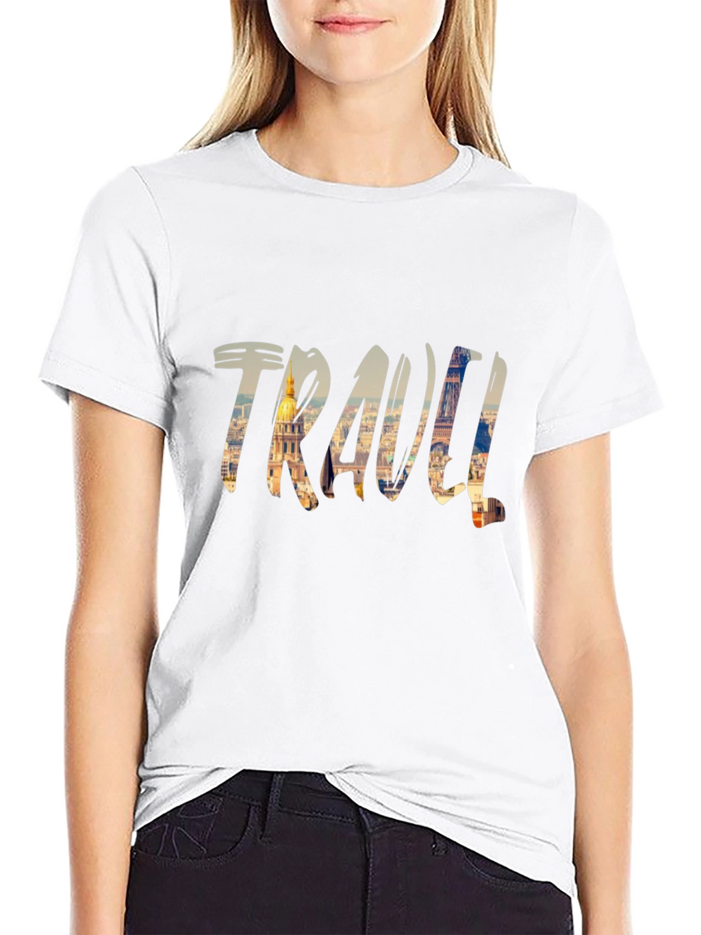Travel Inspired Graphic Tee - Black Cotton