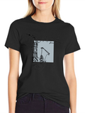 Abstract Jazz Saxophone Graphic T-Shirt - Black