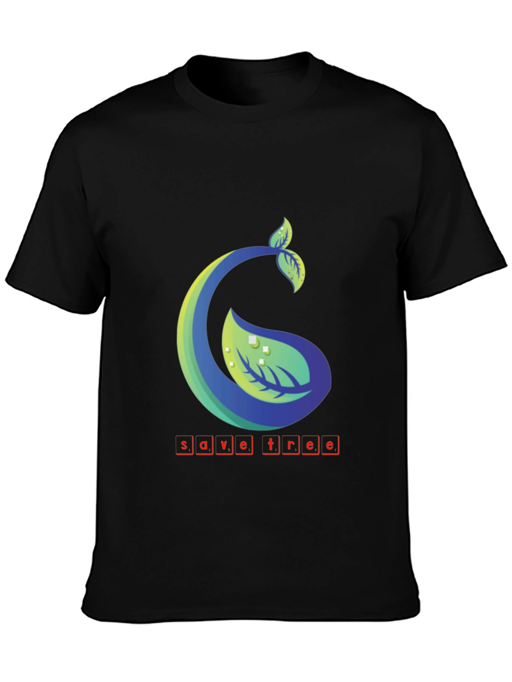 Eco-Friendly Save Tree Graphic Tee - Black