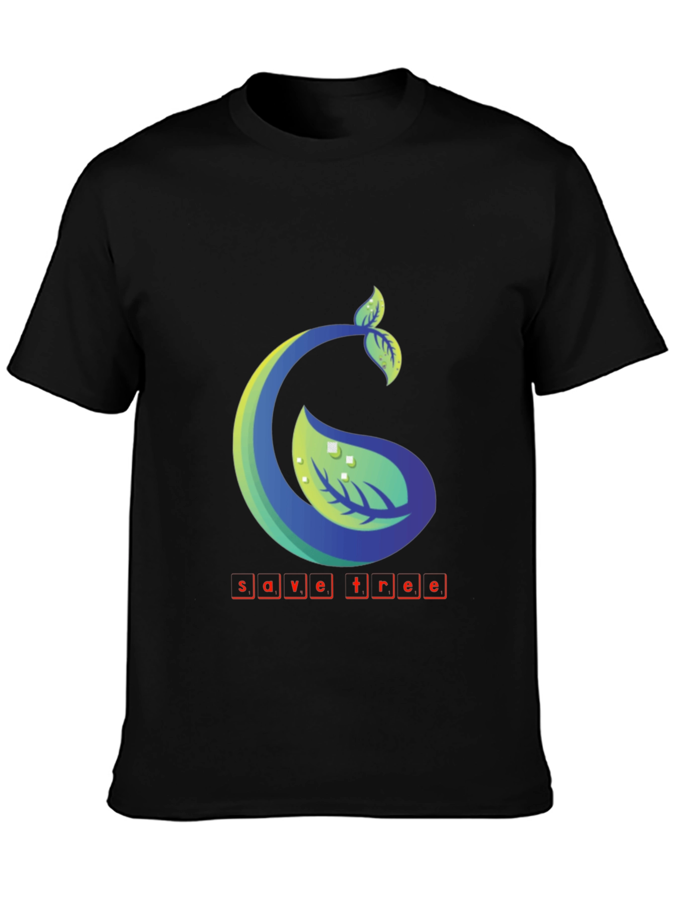 Eco-Friendly Save Tree Graphic Tee - Black