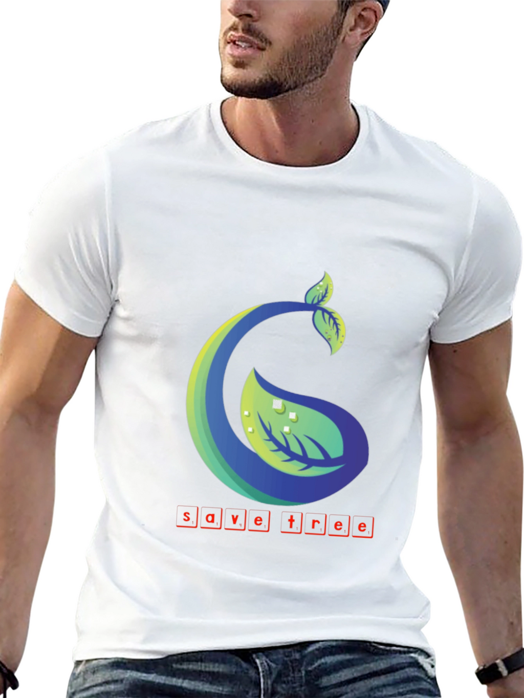 Eco-Friendly Save Tree Graphic Tee - Black
