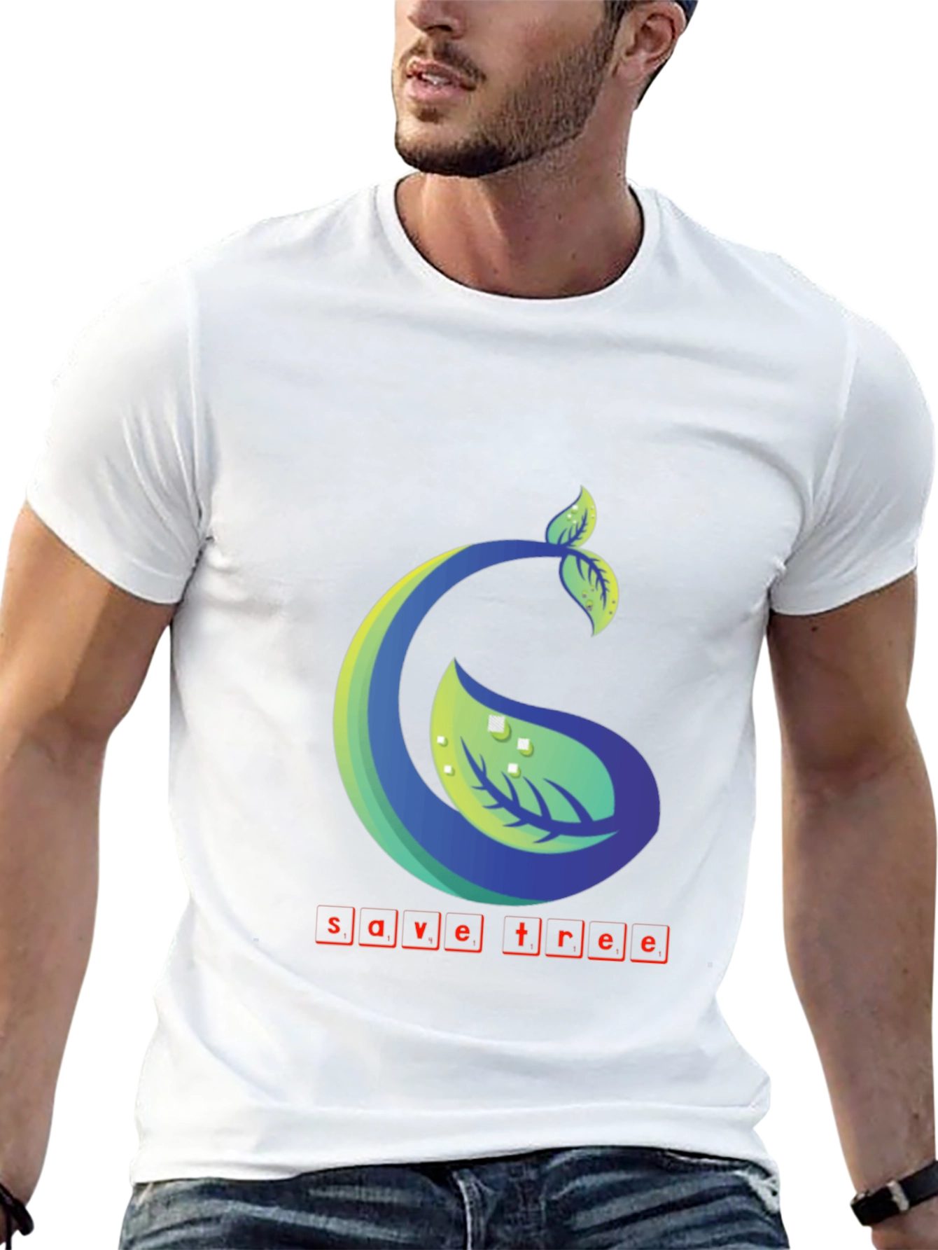 Eco-Friendly Save Tree Graphic Tee - Black