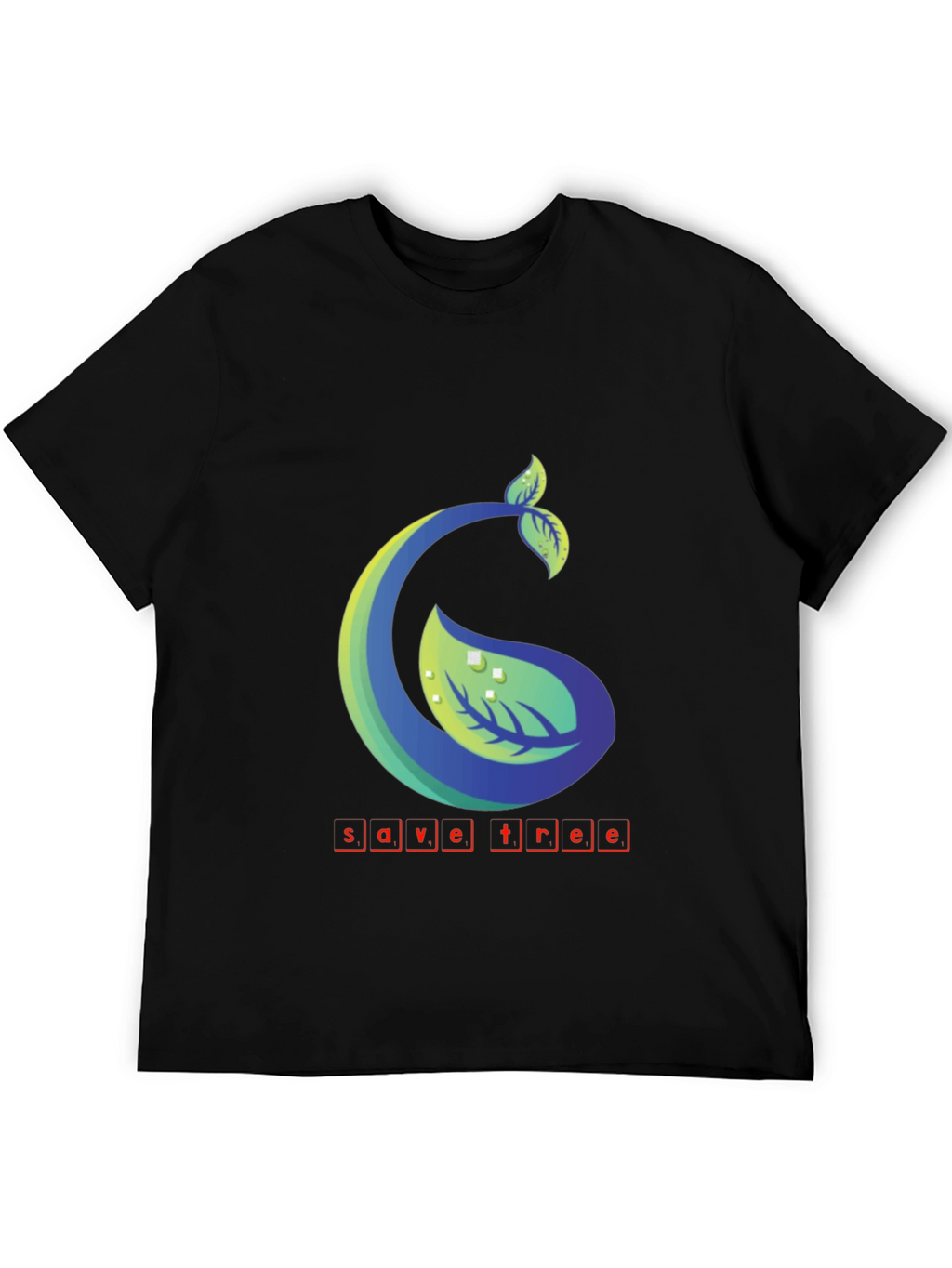 Eco-Friendly Save Tree Graphic Tee - Black