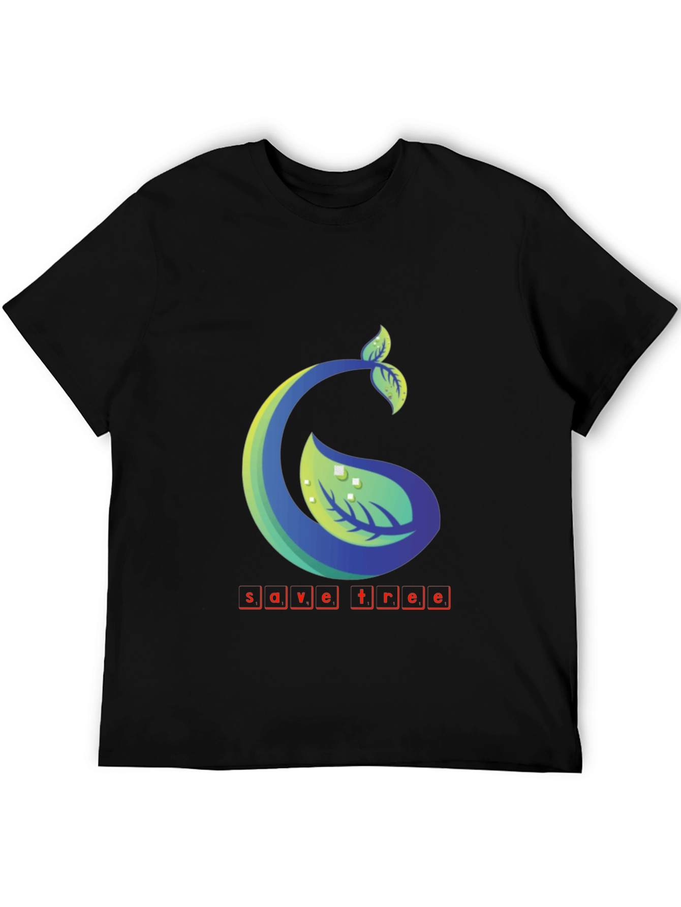 Eco-Friendly Save Tree Graphic Tee - Black