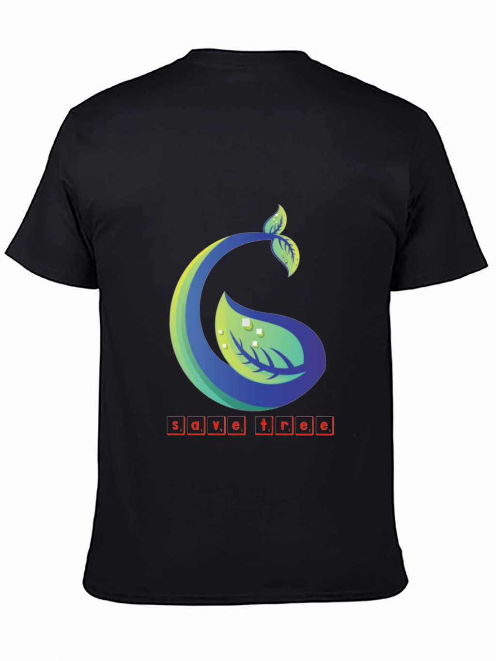 Eco-Friendly Save Tree Graphic Tee - Black