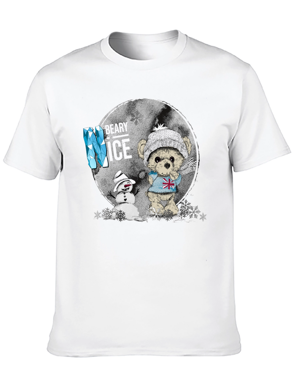 Winter Bear & Snowman Graphic T-Shirt