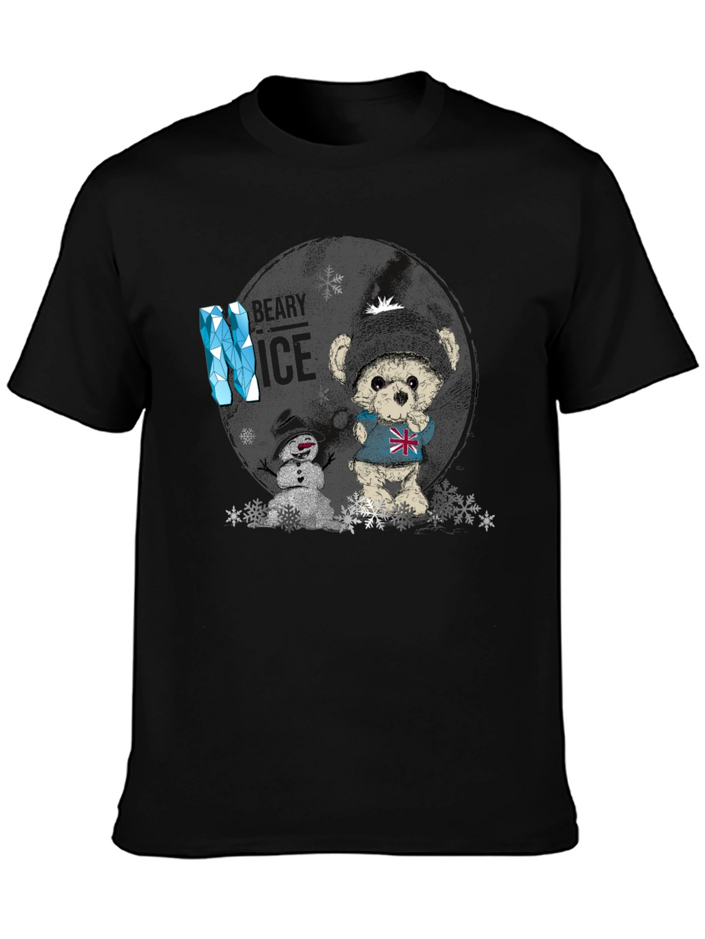 Winter Bear & Snowman Graphic T-Shirt