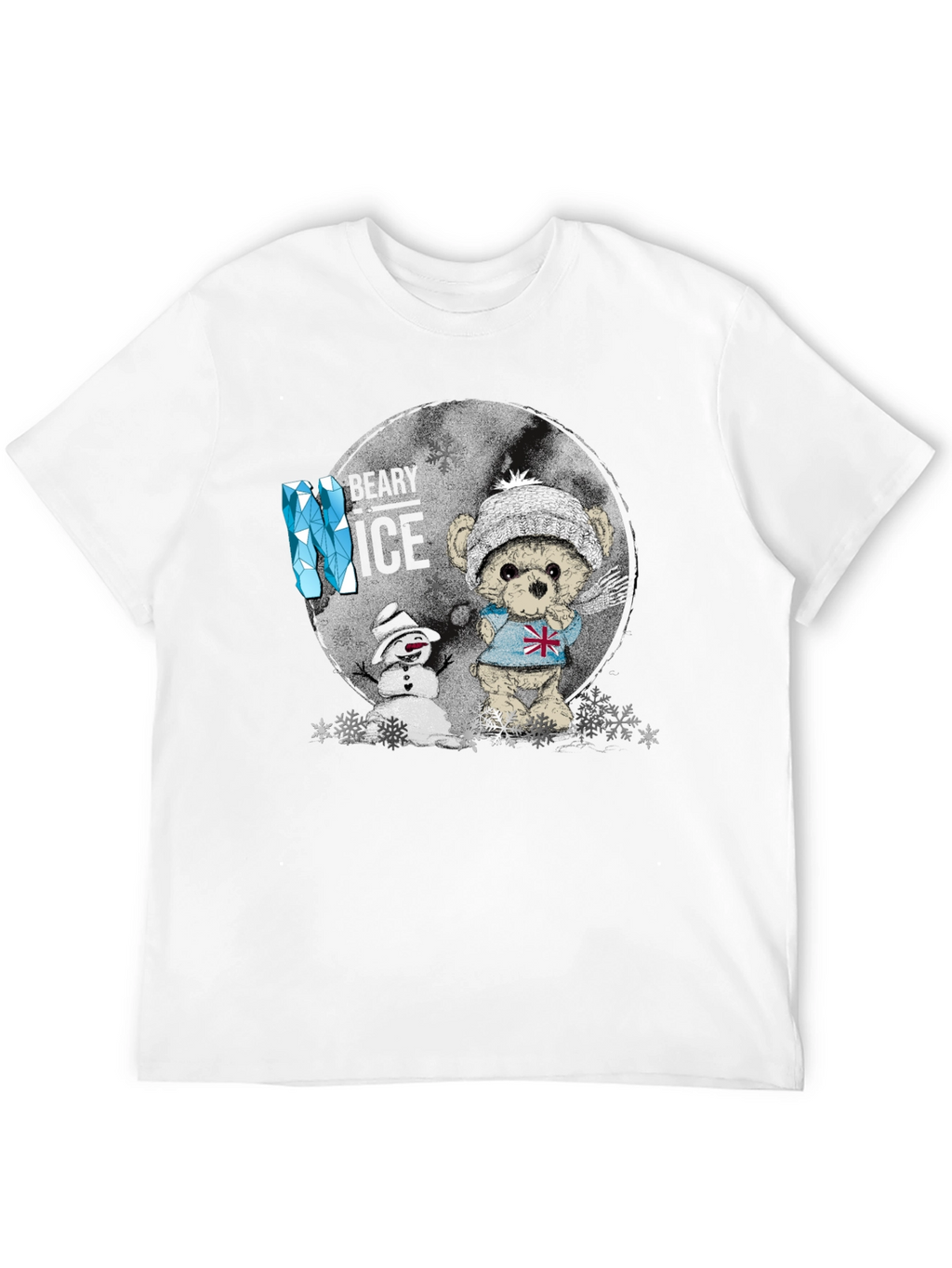 Winter Bear & Snowman Graphic T-Shirt